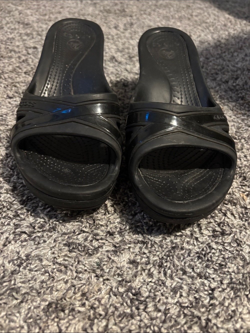 CROCS Black Slip-On Slide Sandals